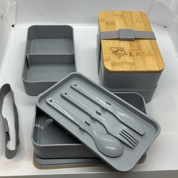 Bamboo and Gray Bento Japanese
Wood Bento Lunch Boxes 2 Layer. Set of two - Picture 9 of 14